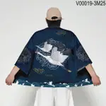 ▪29款 浮世繪云中鶴七分袖道袍KIMONO/和服男日系潮牌薄防曬外套原宿風夏 羽織服飾 夏季休閒和服 大尺碼和服S㊣