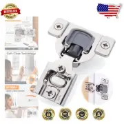 Premium 1/2 Inch Overlay Soft Close Hinges – 20 Pack with 3-Way Adjustability