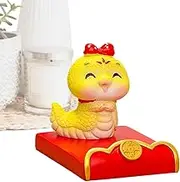 Snake Phone Holder 2025 Year | Lucky Resin Cute New Years Snake Phone Stand Snake Statue | Cartoon Snake Figurine, Animal Cell Phone Stand for Family, Friends Parties, Dashboard