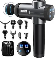 Backski Massage Gun Muscle Massager Electric Handheld Massager for Neck Shoulder 99 Speeds 2800 mAh LED Touch Display 8 Massage Heads 3300PRM Low Noise with Storage Bag