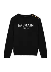 Balmain Kids Logo-embroidered Cotton Sweatshirt (12-14 Years) - Black - 12YR (12 Years) 12YR (12 years)