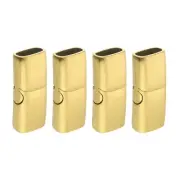 8mmx4mm Flat Leather Clasps, 4Pcs Bracelet Clasps, Gold