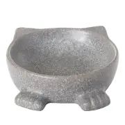Paws For Life Cat Shaped Ceramic Pet Bowl Grey