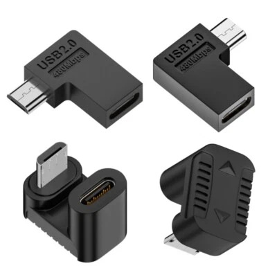 90 Degree Left Right Angled Micro USB Male To Type C Female Adapter Connector