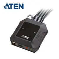 在飛比找蝦皮商城優惠-ATEN 2埠USB 4K HDMI帶線式KVM多電腦切換器