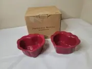 Princess House Pavillion Red Berry Hearth Shaped Mini Ceramic Bakers 5441