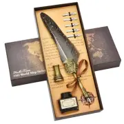 Feather Pen Ink Set - Quill Pen and Ink Set Includes Calligraphy Pen, Pen Hol...
