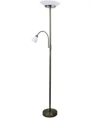[Oriel Lighting] Siena LED Mother & child Lamp in Antique Brass