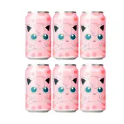 QDOL White Peach Flavor Sparkling Water Pokemon Edition 330ml X6Pack