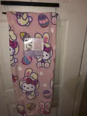 (New!) Hello Kitty Hello Easter Plush Silk Touch Throw Blanket 50x70 Inch