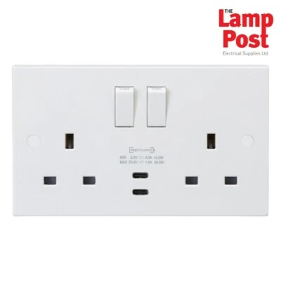 ML SN9930 13A 2G DP Switched Socket with Dual USB-C 20V DC 1.5A