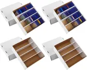 FOHOA 4 Pack Sports Card Boxes 3120 Count Cardboard Storage Box -White