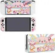 Kiloluv Cute Pink Switch OLED Protective Case & Dock Cover Set, Protective Skin Case Cover Faceplate Sleeve Compatible with Nintendo Switch OLED Console, Joy-Cons and Charging Dock