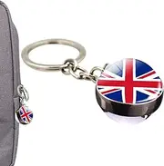 Union Jack Keychain, England Keychain, Round Keychain British Flag Key Britain Jack Keyring for Auto, Motorcycle, UTV Gyouza