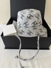 Auth 22S Chanel Denim CC Bucket Hat Size M