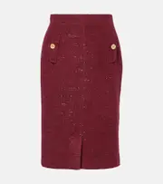 [Alessandra Rich] Alessandra Rich Sequined tweed pencil skirt AU 12 red