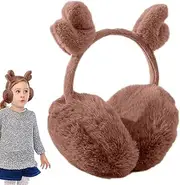 [Generic] Plush Earmuffs | Winter Ear Covers Warm Earmuffs with Elk Antlers,Adjustable and Comfortable Windproof Ear Wrap for Christmas, Cold Weather, Kids Girls, Outdoor
