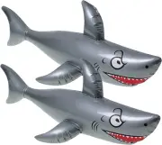 Huge 40" Inflatable Realistic Great White Sharks (2 Pack) Vinyl. Nice Pool an...