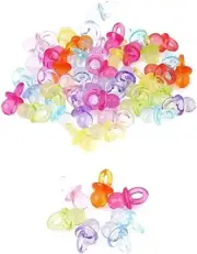 Mini Dummy Pacifier Soothers,100 Pack Acrylic Decorative Dummies Clear Table Sca