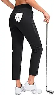 [YYV] Women's Golf Pants Stretch Work Ankle Pants High Waist Dress Pants with Pockets for Yoga Business Travel Casual