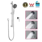 Decaura 3-Mode Shower Rail Set Hand Held Shower Head Spray Chrome and Mixer Tap
