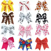 USA Sports JUMBO 7" Cheer Bow Ponytail Holder Teen Big Girls Large Hair Bow