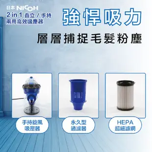 日本NICOH HEPA 2IN1直立/手持兩用高效吸塵器 (VC-700W) 現貨 廠商直送