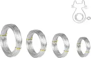 4Rolls Aluminum Craft Wires, 3mm*5m, 2mm*5m, 1.5mm*5m, 1mm*5m Silver Aluminum Wire, Flexible Bendable Craft Metal Wire, Jewelry Craft Aluminum Wire for Sculpting Armature DIY Skeleton Making