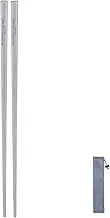 Boundless Voyage Titanium Square Chopsticks Essential & Durable Camping Cutlery Titanium Chopsticks with Carry Bag for Convenient Storage & Packing - Utensils for Camping, Hiking & Home (21cm)