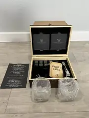 Royal Reserve Whiskey Boxed Set with 8 Stones, 2 Glasses and Whiskey Cards NIB