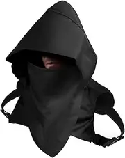 Cyberpunk Rogue Cowl Hood Scarf, Assassin Costume Hood Winter Unisex Cloak Hat for Cosplay and Outdoor Daily Wear