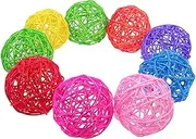 9pcs Colorful Rattan Ball Pendant Decor for Weddings Parties Home Display Versatile Adornments for Photography Props Festivals and Indoor Outdoor Decor Random Color