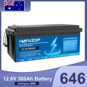12V 300Ah Lithium Iron Phosphate Battery LiFePO4 Prismatic Cell BMS Camping