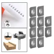 10Pieces Square Lathe Turning Tools Tungsten Carbide Insert Cutter Head for