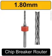 1.80mm Router Bit Chip-Breaker Solid Carbide ONE Piece 1/8" Shaft Fish Tail R161