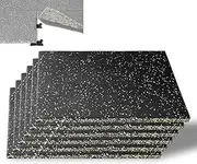 CyclingDeal 15mm Thick High-Density Gym Floor Mats Tiles - 6 Pack 500x500mm Rubber Exercise Workout Equipment Ground Mat - Noise Shock Absorbing Surface Protection - for Home Gym Garage Playground