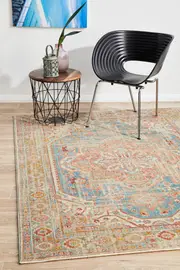Rug Culture Blue Multi Soft Vintage Look Rug
