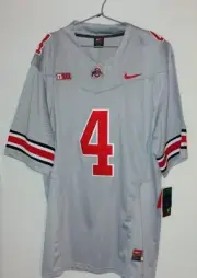 Ohio State Buckeyes Jeremiah Smith Jersey Grey #4 Large
