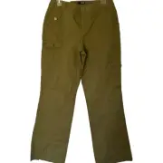 ANA A New Approach Army Green Cargo Pants Womens 8 Button Fly Mid Rise NWT