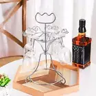 Wine Glass Holder Decoration with Handle 6 Hooks Iron Wine Glass Rack Wine Glass