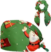 [YTYVAGT] Scrub Caps Women,Scrub Hats Suitable for Women,Christmas Floral Santa Claus