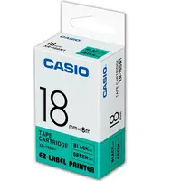 在飛比找PChome24h購物優惠-CASIO 標籤機專用色帶-18mm【共有9色】綠底黑字XR