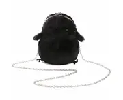 Women Cute Chick Plush Crossbody Bag Chic Small Cell Phone Wallet For Girls-Black