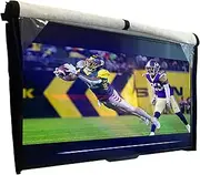 Outdoor TV Cover 80-85 inch - WITH FRONT FLAP, Weatherproof, Waterproof protection, Soft Interior, With Bottom cover + Screen cleaner & Microfiber cloth…