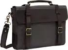 Messenger Bag for Men,Vintage Canvas Leather Canvas Laptop Satchel Shoulder Bag