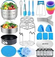 Sugaroom Instant Pot Accessories Set - 100 Pcs, 6 Qt, Stainless Steel, Includes Steamer Baskets, Springform Pan, Egg Rack, Egg Bites Mold & More