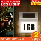 Solar LED Wall Fence Mounted House Garden Number Indicator Light Stainless Steel