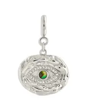 Sterling Forever Cubic Zirconia & Abalone Evil Eye Charm