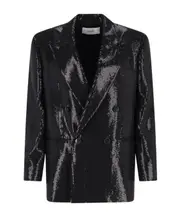 Double-breasted sequin blazer IT40 black