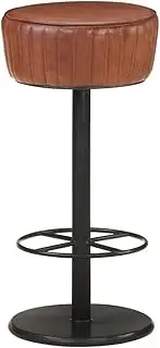 Bar Stool Brown Real Leather, Home Bar Stools